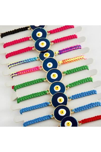 nolva Evil Eye Enamel Macrame Braided Bracelet