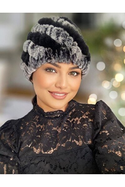 Confortino Elegant and warm ALISE fur hats - universal size, lined inside