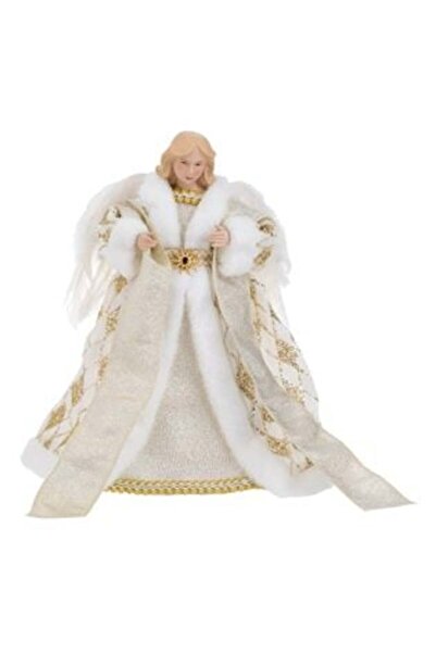 OEM Figurină Înger Nașterea Domnului din Polirășină cu Mantie și Aripi Albe 30 cm