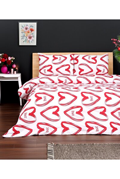 Gloriys Home & Decor Large Heart Patterned Double Duvet Cover Set (Without Sh...