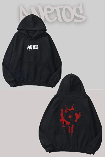 Anetos Itachi 1 Rucsac cu imprimeu Negru cu glugă Swea tricou