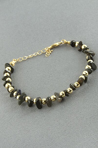 CT STONES سوار من الحجر الطبيعي المكسور من نوع بوجز أونيكس