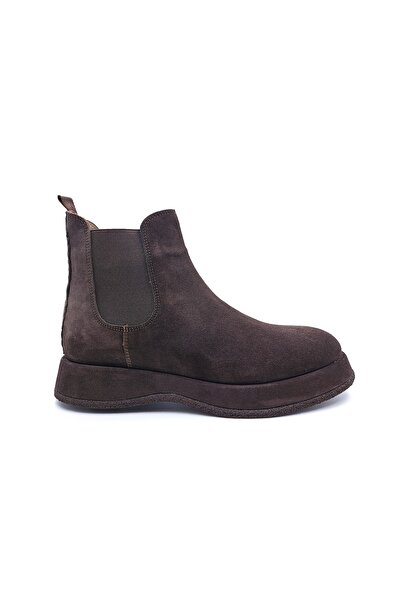 MARCOMEN Genuine Suede Leather Men's Brown Suede Chelsea Boots