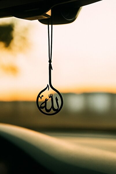 VENON زخرفة معدنية لمرآة الرؤية الخلفية مكتوب عليها 'إله' و'الله'، تعليقة معد...