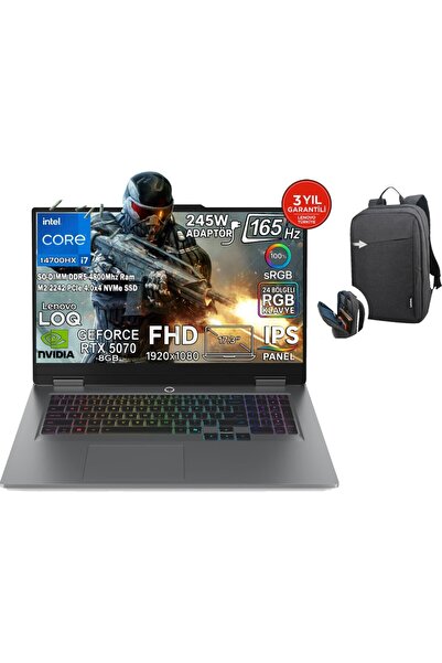 LENOVO LOQ i7-14700HX 24GB 1TB SSD RTX 5070 8GB 17,3" FHD IPS 165Hz 115W W11 ...