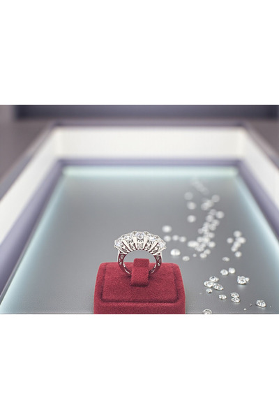 XUPING JEWELRY White Gold Color Flashy 5 Stone Stainless Steel Ring