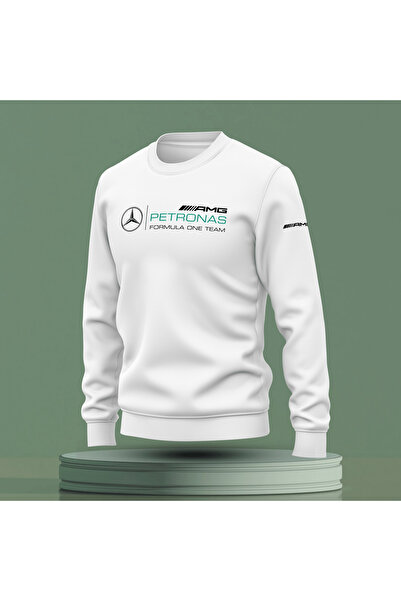 Bulvar Lee سويت شيرت رجالي مطبوع برقبة دائرية من مرسيدس بنز / سيارة