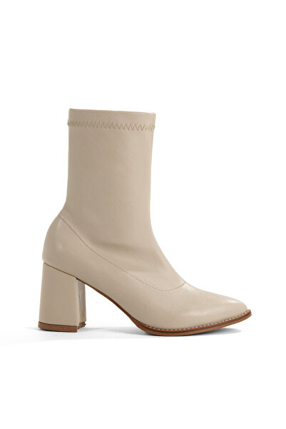 PİCCOLO SİVRİ BURUNLU 7CM TOPUKLU FERMUAR DETAYLI STREÇ BOT