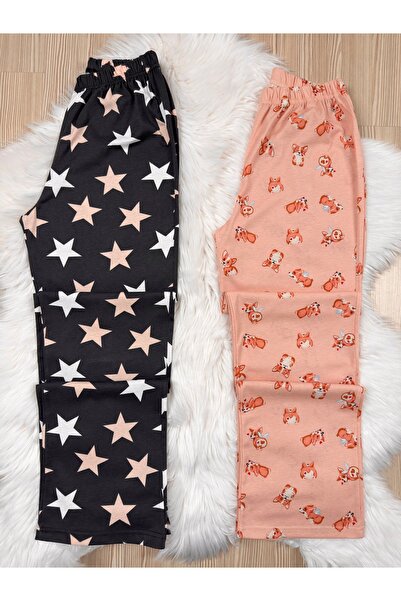 Pijamacs Pantaloni de pijama din 2 piese cu model de stea neagră și câine