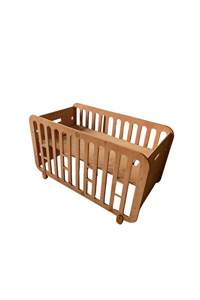 MUKABO Luno 60x120 Yatak Uyumlu Kademeli Ahşap Beşik