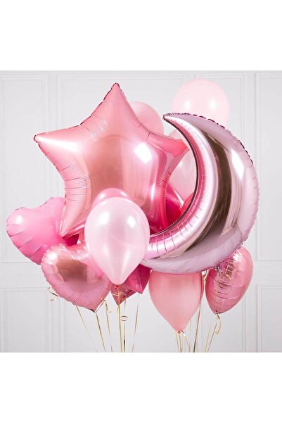 Baloane Vesele Set 9 Baloane Petrecere Luna Inimi Si Steluta SET274