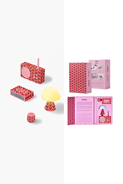 Lexon Gift Set- Heart (Mino+ Speaker, Mina M LED Lamp, Flip+ Alarm Clock, & Tykho 3 Fm Radio & Speaker)