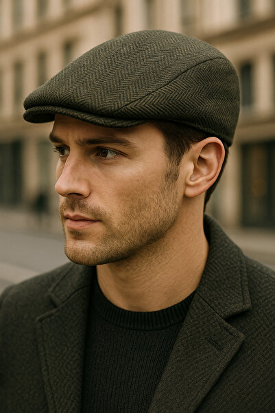 ALASEREN London Flat Cap – Checkered Herringbone Cap