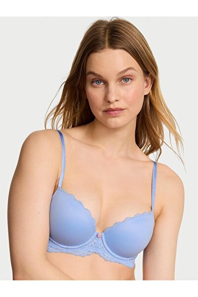 Victoria's Secret Smooth Lace Light Padding Support Classic Gathering Demi Bra