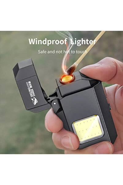 shellwetr Kamp Çakmak Kamp Çakmak Shark Şarj Edilebilir Fenerli Güçlü Hediyelik