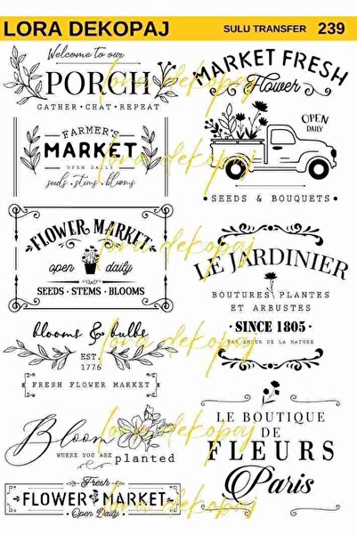 Lora Dekopaj Sulu Transfer Kağıdı - 239 25x35 cm