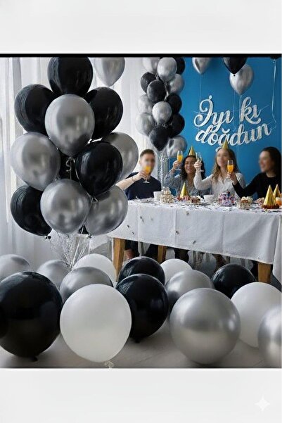 Baloncu Demmo مجموعة بالونات معدنية مكونة من 30 قطعة، 10 باللون الأبيض اللؤلؤ...