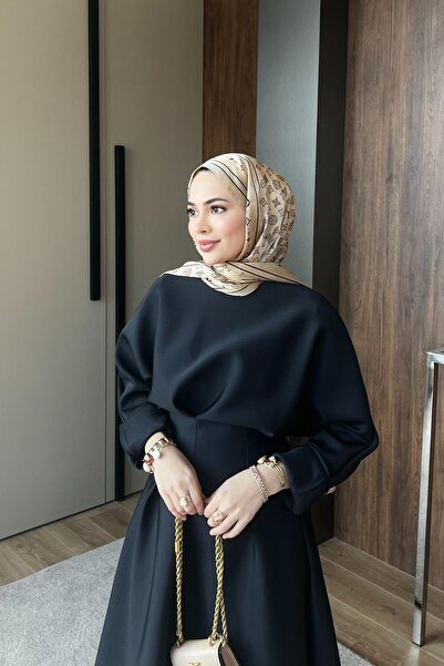 STİLBOON Belden Oturtmalı Elbise 1129 Siyah