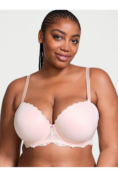 Victoria's Secret Smooth Lace Light Padding Support Classic Gathering Demi Bra