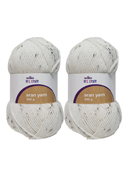 wilko Set 2 Fire textile, Fire Aran, 2x200g, alb pipit