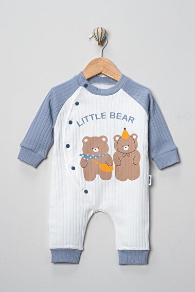 mandalinsbaby Premium Baby Boy Jumpsuit with Bear Print