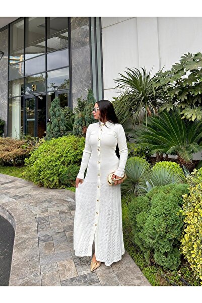 bheri co Premium Beyaz Noir Elbise