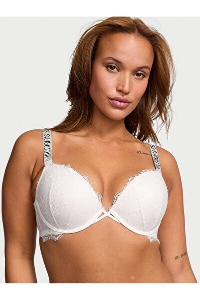Victoria's Secret Glittery Strappy Lace Push-Up Bra