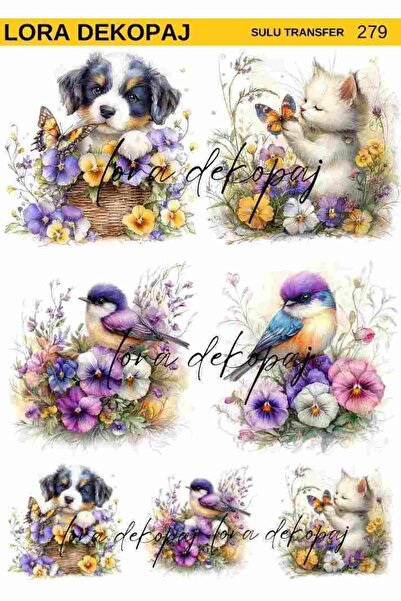Lora Dekopaj Sulu Transfer Kağıdı - 279 25x35 cm