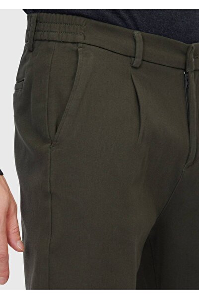 Ramsey Khaki Straight Woven Jogging Fit Casual Cotton Blended Pants