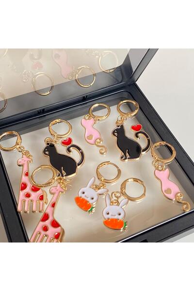 yumakça Metal Sevimli Hayvan Figürlü İlmek Bekletme Broş Seti