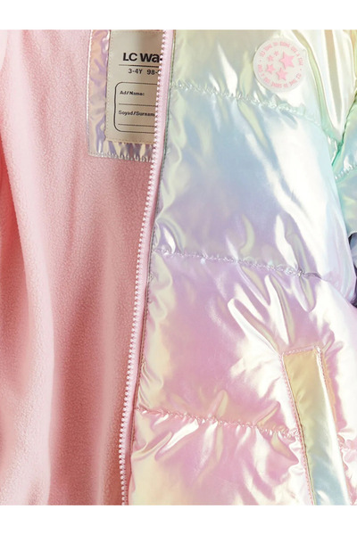 LC Waikiki LCW Kids Pembe Renk Bloklu Kız Çocuk Şişme Mont