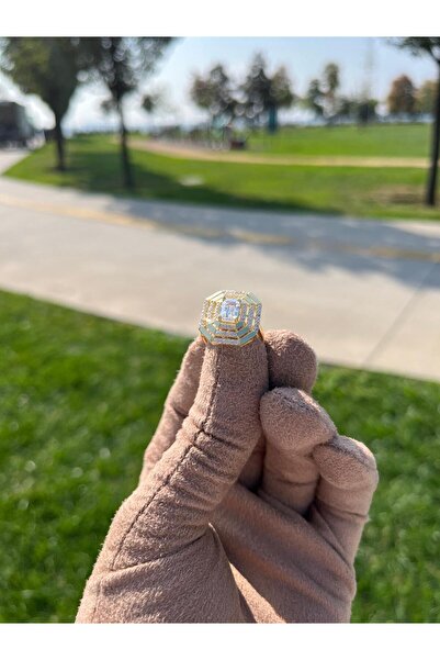 ZEONA JEWELLERY Parlak Kesim Baget Taşlı Gümüş Kadın Yüzük