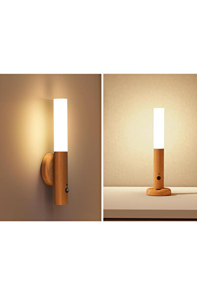 KESNUP Μαγνητική λάμπα LED με αισθητήρα φωτός και κίνησης, ανοιχτό καφέ