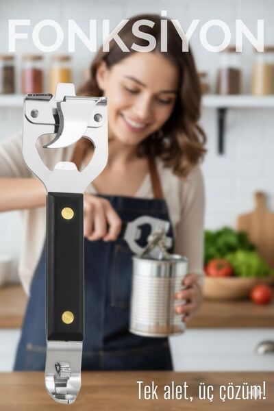 Transformacion 3 в 1 Консервний ніж – відкривачка для пляшок і кришок з нержавіючої сталі 722236