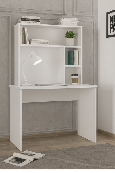 Bladimo Labimo Kitaplıklı Çalışma Masası - Beyaz