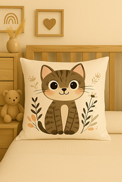 ALAMODECOR Çocuk Odası Çift Taraflı Dijital Baskılı Tekli Kırlent Kılıfı