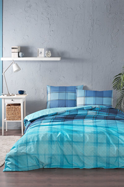 Özdilek طقم غطاء لحاف مزدوج باللون الأزرق الفيروزي
