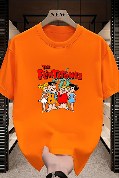 New Shine Μπλουζάκι The Flintstones με τύπωμα Unisex oversized