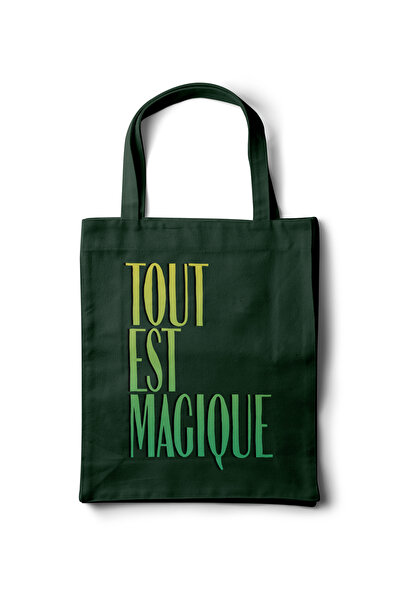 INKD Artistic Gabardine Cloth Bag – Typography Tout Est Magique Lettering Pri...