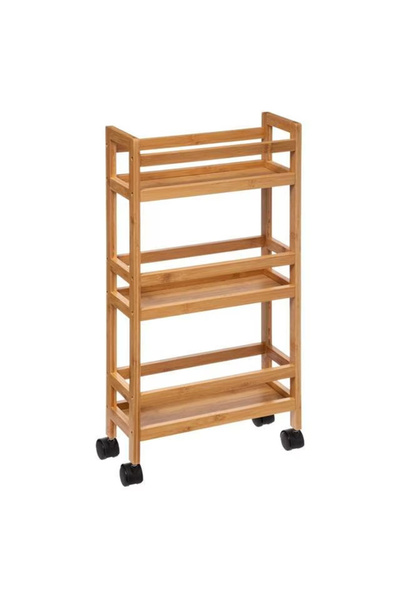 5FiveSmart Raft mobil 5Five Bambou cu 3 niveluri, din bambus, 36x15x74 cm, bej