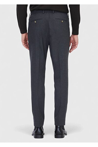 Ramsey Anthracite Plain Woven Modern Fit Casual Trousers