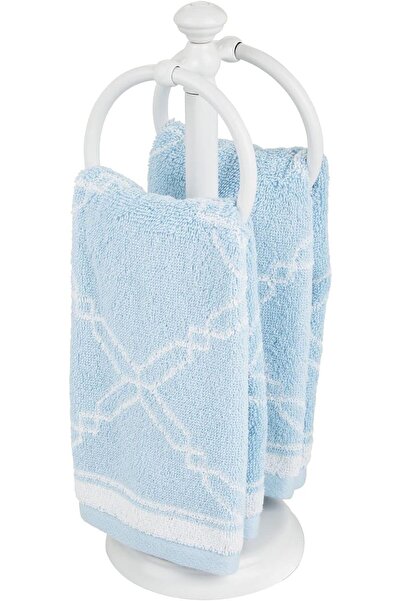 4basix حامل مناشف اليد، حامل مناشف سطح الطاولة ذو حلقتين، أبيض