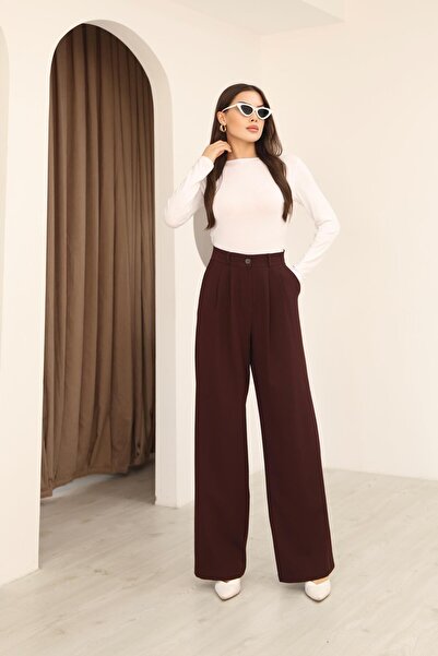 Hazel Women's Cherry High Waist Palazzo Pants