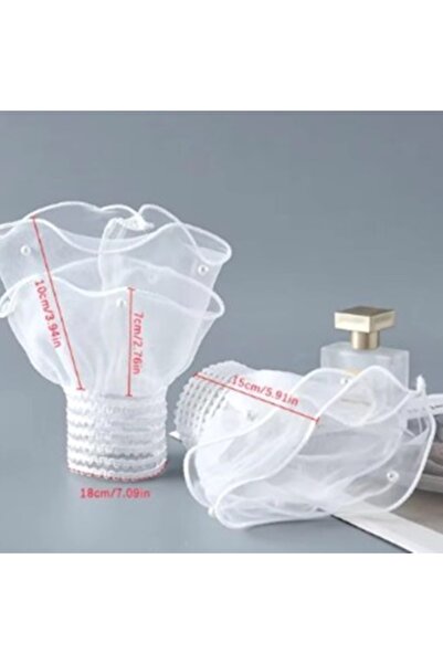 KESNUP Set of 2 detachable veil cuffs with pearls, elegant pattern, White