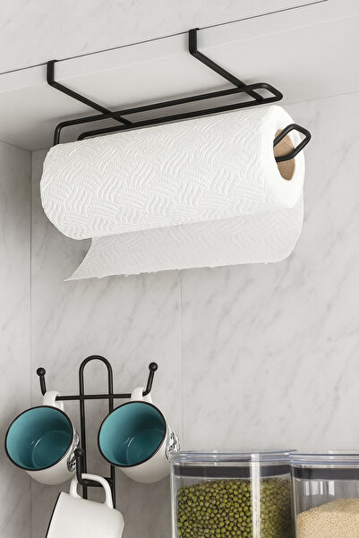 RİYA HOME Siyah Askılı Kağıt Havluluk
