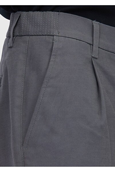 Ramsey Gray Plain Woven Jogging Fit Casual Cotton Blended Trousers