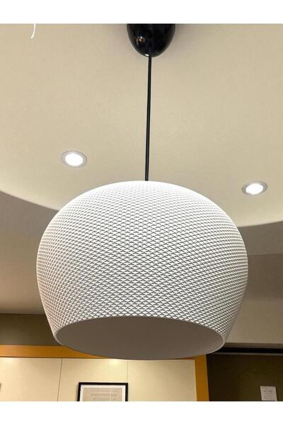 MCY DEKOR Beyaz Desenli Modern Sarkıt Avize Dekoratif Avize