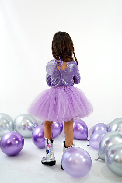 DUCA KIDS Sparkly Long Sleeve Bodysuit Tutu Girls' Dress