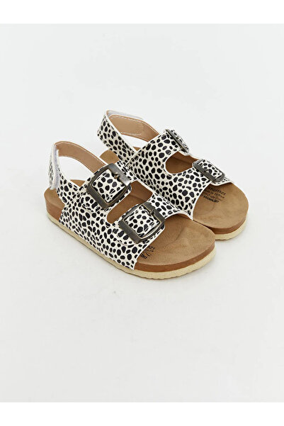 LC Waikiki Lcw Steps Beige Zebra Patterned Baby Girl Sandals