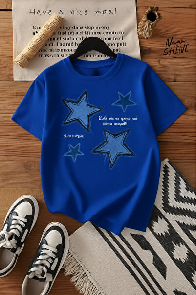 New Shine Zvezda Štampano Oversize kroj T-shirt